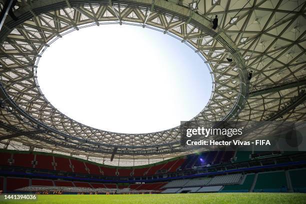 General view of Al Thumama stadium ahead of the FIFA World Cup Qatar 2022 on November 14, 2022 in Doha, Qatar.