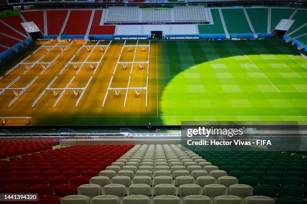 General view of Al Thumama stadium ahead of the FIFA World Cup Qatar 2022 on November 14, 2022 in Doha, Qatar.