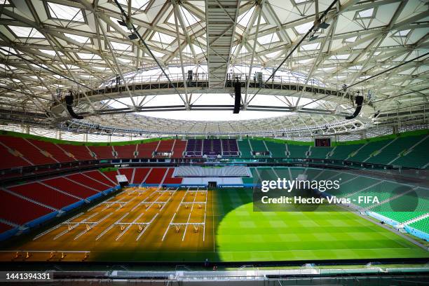 General view of Al Thumama stadium ahead of the FIFA World Cup Qatar 2022 on November 14, 2022 in Doha, Qatar.