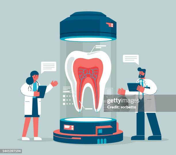 dental care - analyzing - microbiologist stock illustrations