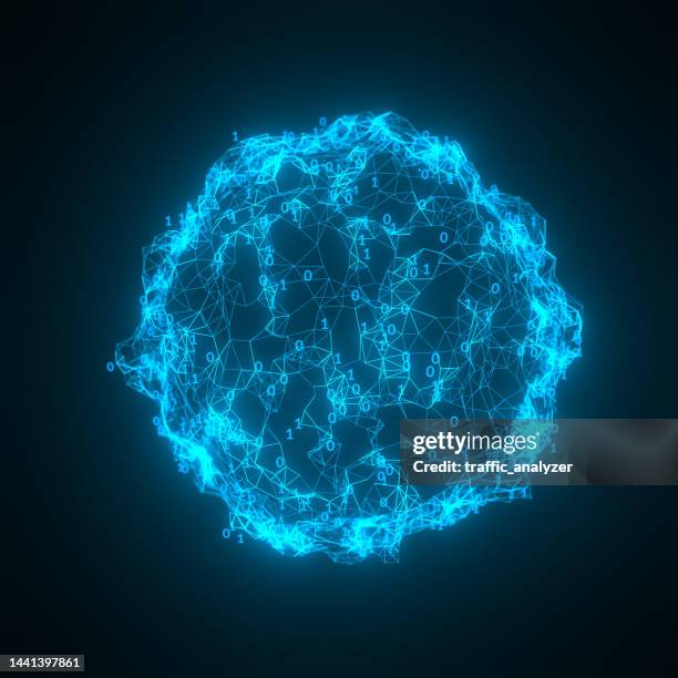 abstract blue technical sphere - abstract plexus stock illustrations