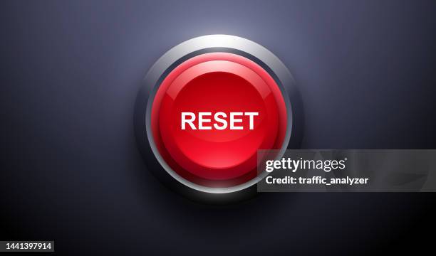 red reset button - resetting stock illustrations