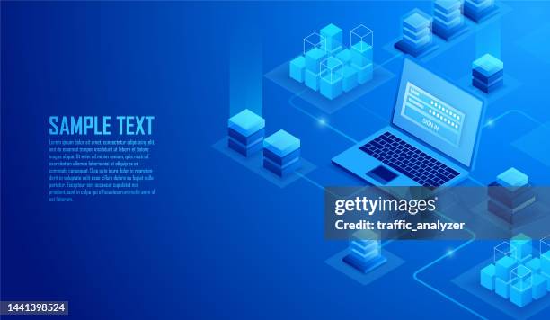 technical isometric background - isometric computer stock illustrations