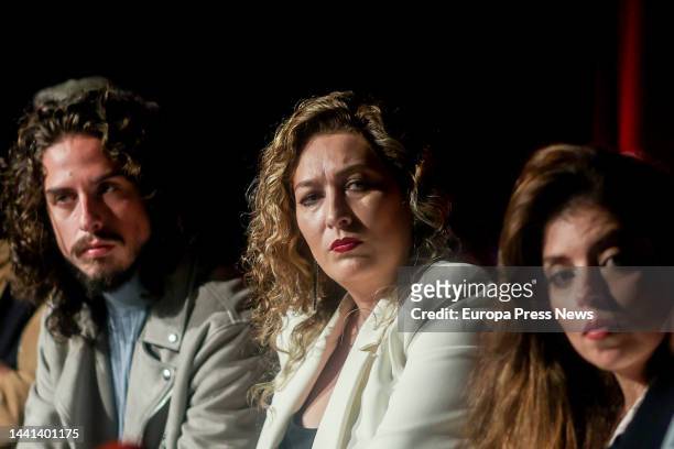 Estrella, Kiki and Solea Morente during the presentation of their show 'Calle del Aire', at the Ambigu del Teatro Pavon, on 14 November, 2022 in...