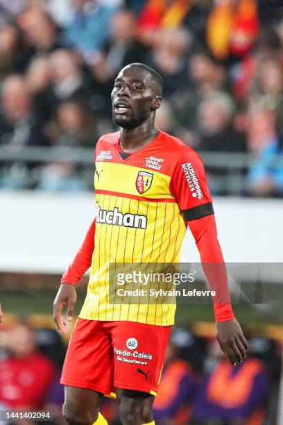 Massadio Haidara of RC Lens during the Ligue 1 match between RC Lens and Toulouse FC at Stade Bollaert-Delelis on October 28, 2022 in Lens, France.