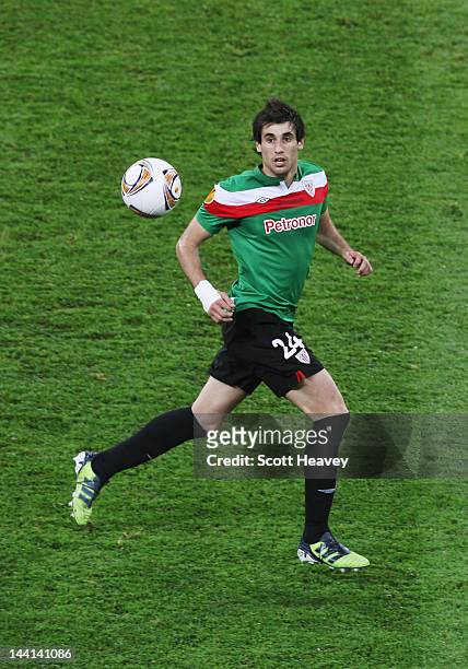 Javi Martinez of Athletic Bilbao in action during the UEFA Europa League Final between Atletico Madrid and Athletic Bilbao at the National Arena on...
