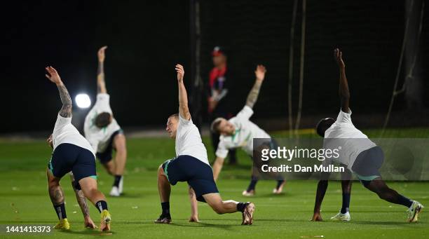 Mitch Duke of Australia warms up during a training session at AspireZoneTraining Facilities on November 14, 2022 in Doha, Qatar.