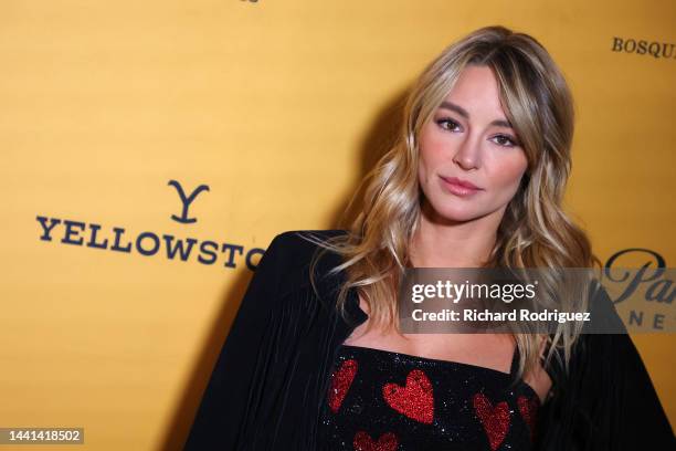 Hassie Harrison attends the premiere for Paramount Network's "Yellowstone" Season 5 at Hotel Drover on November 13, 2022 in Fort Worth, Texas.