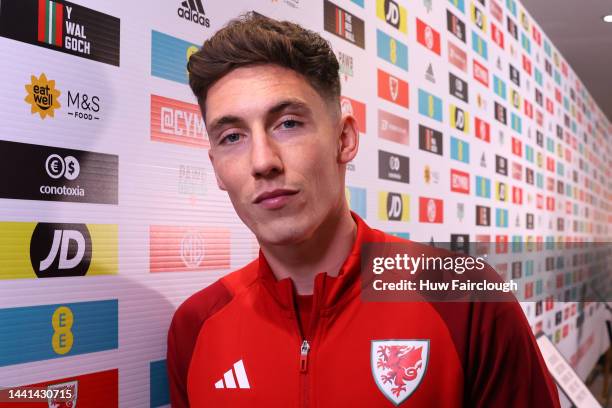 Harry Wilson of Wales poses for a photo at The Vale Resort on November 14, 2022 in Vale of Glamorgan, Wales.