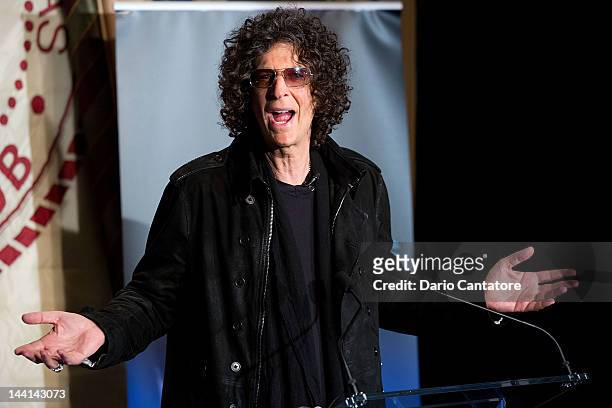 Howard Stern attends the "America's Got Talent" Press Conference at New York Friars Club on May 10, 2012 in New York City.