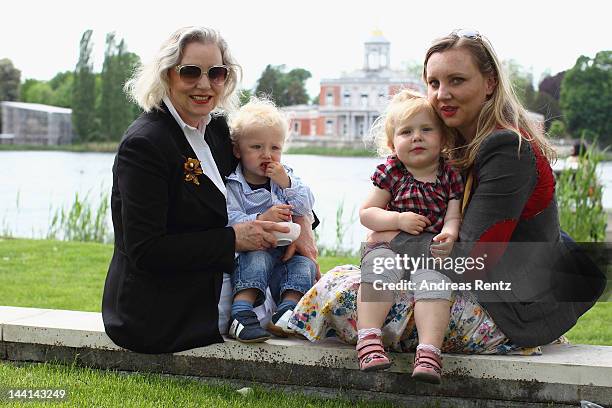 Florentine Joop with her kids Helena and Friedrich and her mother Karin Joop attend the Wunderkind Fall / Winter 2012 reception at Villa Wunderkind...