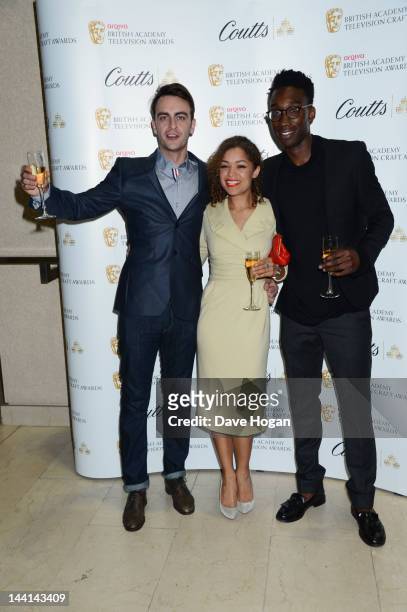 Joseph Gilgun, Antonia Thomas and Nathan Stewart-Jarrett attend the Arqiva British Academy Television Awards nominees party at Coutts Bank on May 10,...