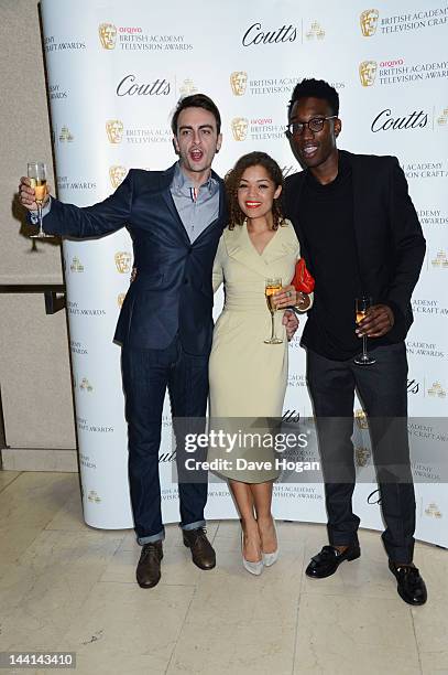 Joseph Gilgun, Antonia Thomas and Nathan Stewart-Jarrett attend the Arqiva British Academy Television Awards nominees party at Coutts Bank on May 10,...