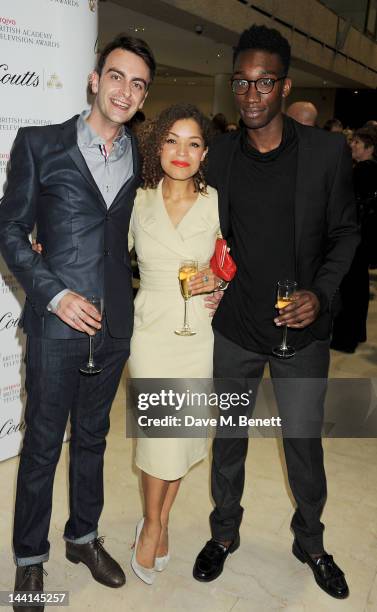 Joseph Gilgun, Antonia Thomas and Nathan Stewart-Jarrett attend the Arqiva British Academy Television Awards Nominees Party at Coutts Bank on May 10,...