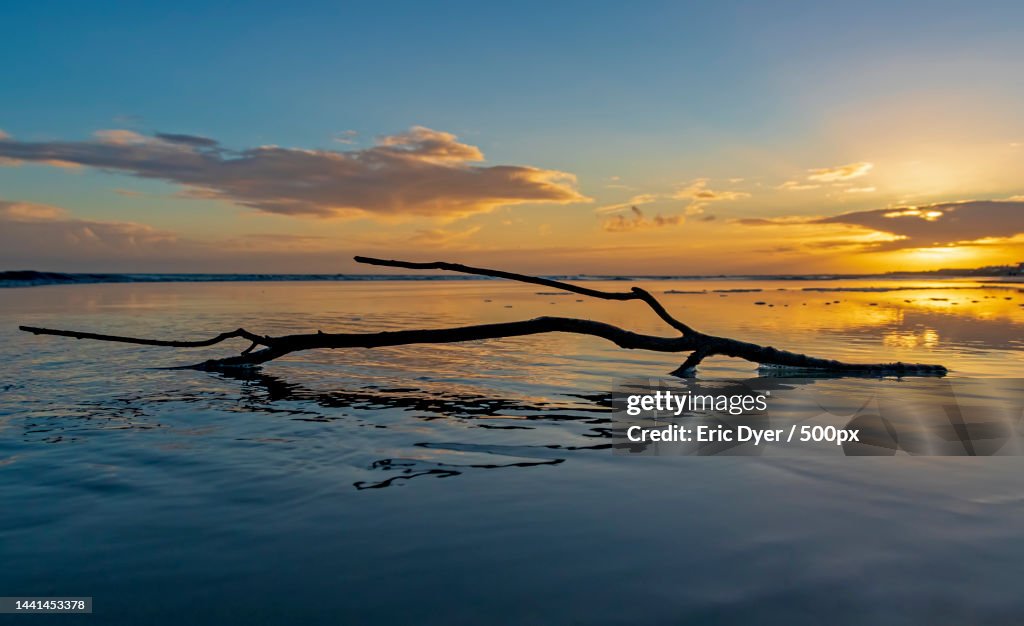 Scenic view of sea against sky during sunset,Kiawah Island,South Carolina,United States,USA