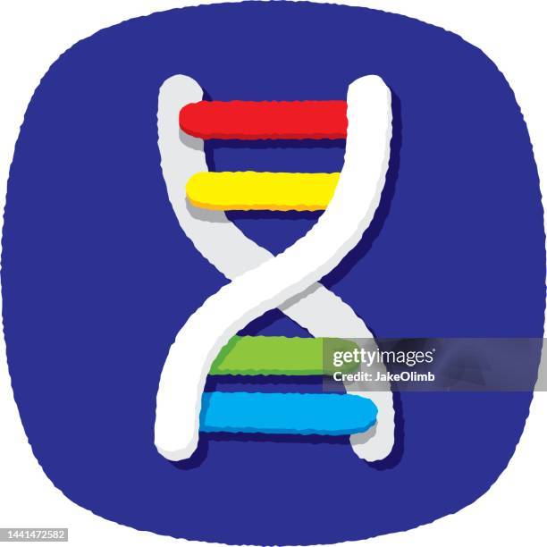 dna strand doodle 4 - chromosome stock illustrations