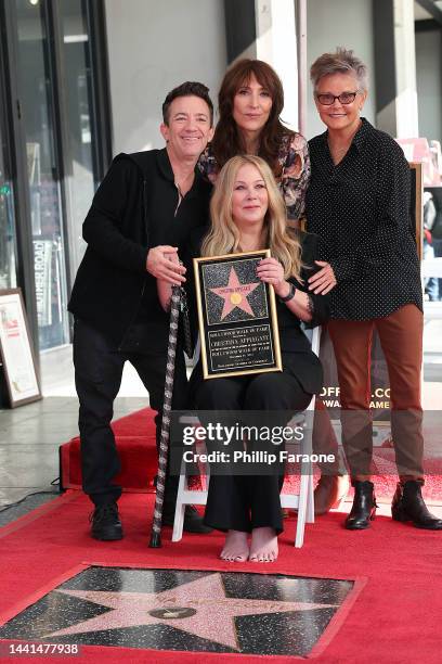 David Faustino, Christina Applegate, Katey Sagal, and Amanda Bearse attend the Hollywood Walk of Fame Ceremony honoring Christina Applegate at...