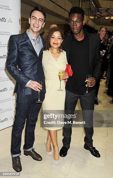 Joseph Gilgun, Antonia Thomas and Nathan Stewart-Jarrett attend the Arqiva British Academy Television Awards Nominees Party at Coutts Bank on May 10,...