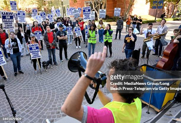 Los Angeles, CA About 48,000 union workers walked off the job at UCLA and nine other UC campuses across the state. These group gathered in front of...