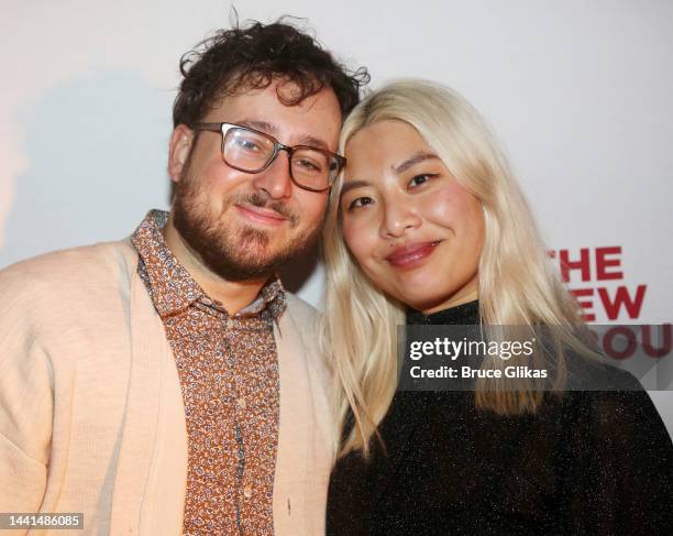 Playwright Will Arbery and girlfriend pose at the opening night after party for The New Group's production of "Evanston Salt Costs Climbing" at...