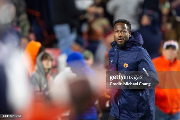 Interim head coach Carnell Williams of the Auburn Tigers prior to their game against the Texas A&M Aggies at Jordan-Hare Stadium on November 12, 2022...