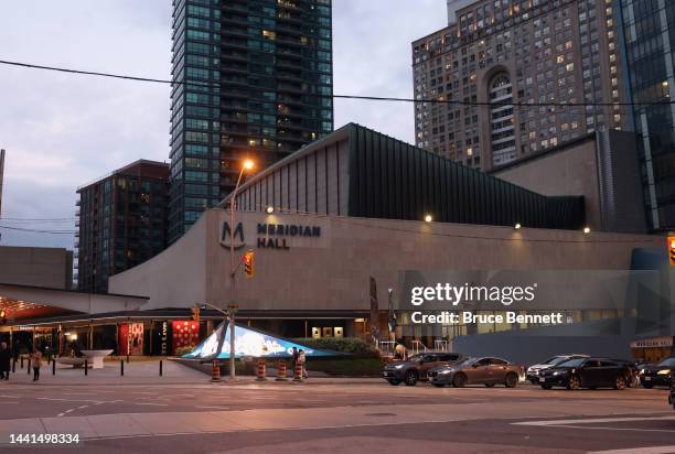 General view of Meridian Hall prior to the 2022 Hockey Hall of Fame Induction Ceremony on November 14, 2022 in Toronto, Ontario, Canada.