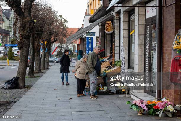 Street view of Goldap town which is about 2km from the Polish border with Russian exclave Kaliningrad on November 14, 2022 in Goldap, Poland. The...