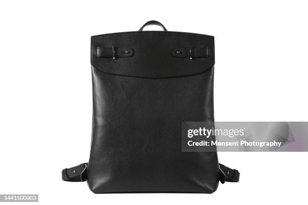 leather backpack isolated in white background - 品牌服裝 個照片及圖片檔