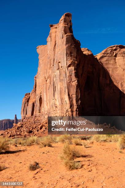 red rock at monument valley - red rock formation stock pictures, royalty-free photos & images