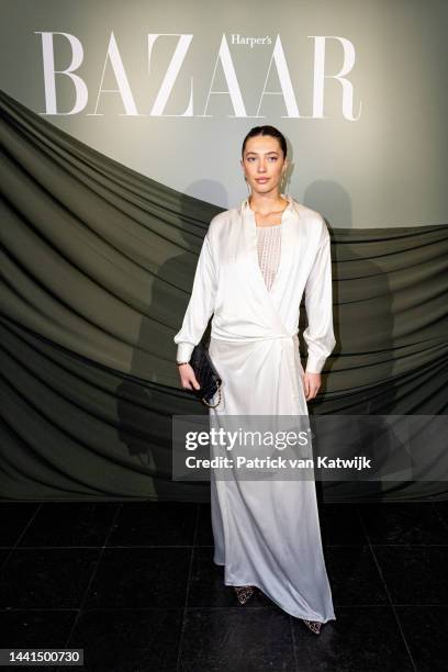 Chelsey Weimar attends the Harper's Bazaar Women of the Year red carpet at the Posthoornkerk on November 14, 2022 in Amsterdam, Netherlands.