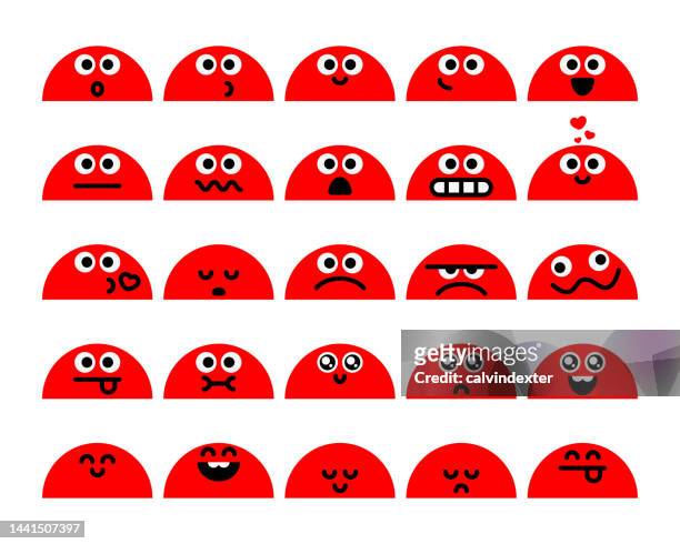 emoticons kollektion - stick out tongue emoji stock-grafiken, -clipart, -cartoons und -symbole