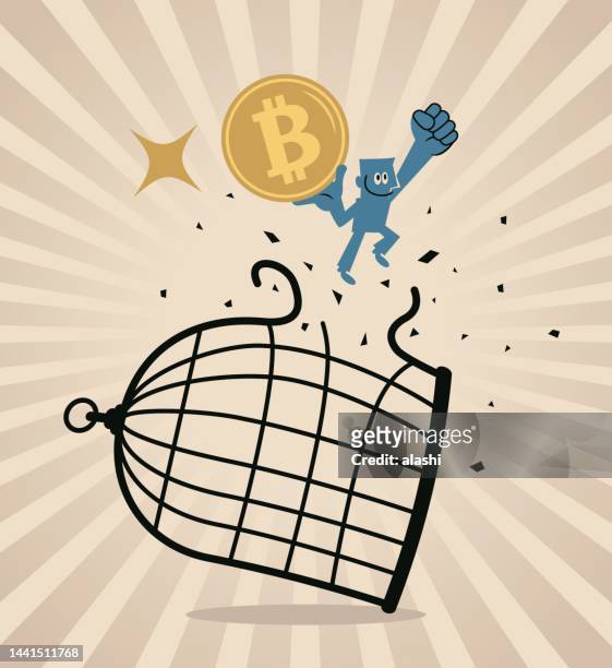 a businessman gets his money out of the cage - punching the air stock illustrations