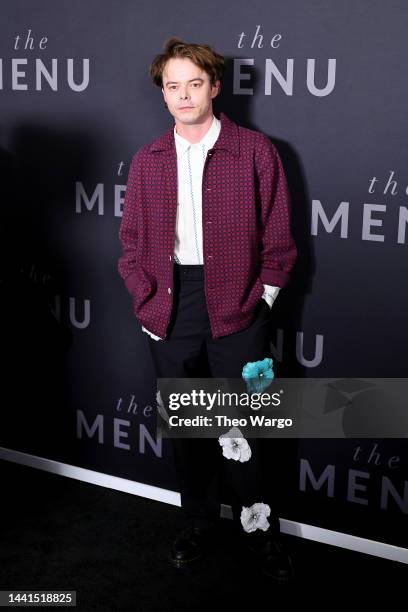 Charlie Heaton attends "The Menu" New York Premiere at AMC Lincoln Square Theater on November 14, 2022 in New York City.