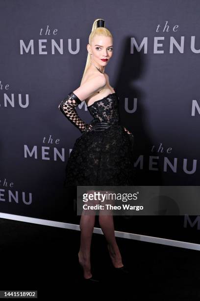 Anya Taylor-Joy attends "The Menu" New York Premiere at AMC Lincoln Square Theater on November 14, 2022 in New York City.
