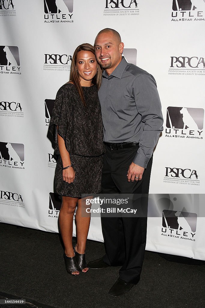 Melissa Smith Victorino and Shane Victorino attend the Utley All-Star