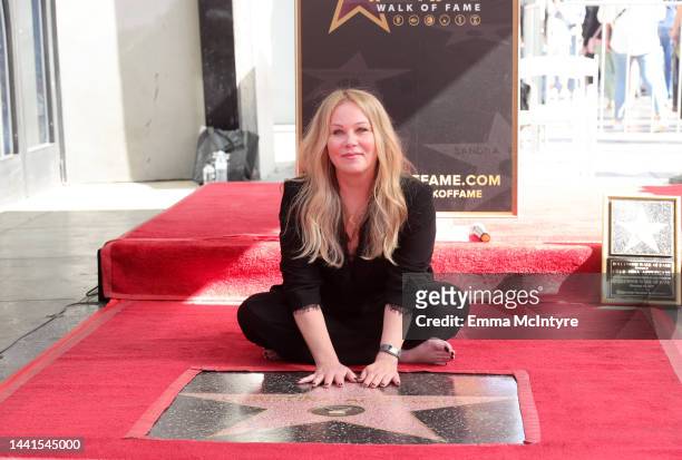 Christina Applegate attends a ceremony honoring Christina Applegate with a star on the Hollywood Walk Of Fame on November 14, 2022 in Los Angeles,...