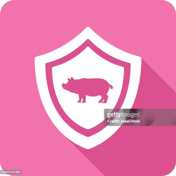 shield pig icon silhouette 1 - medieval food stock illustrations