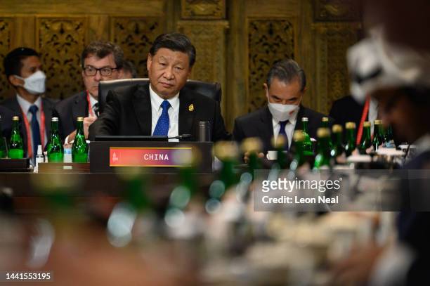President Xi Jinping of China attends a working session on food and energy security during the G20 Summit on November 15, 2022 in Nusa Dua,...