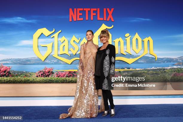 Kate Hudson and Goldie Hawn attend Netflix's "Glass Onion: A Knives Out Mystery" U.S. Premiere at Academy Museum of Motion Pictures on November 14,...