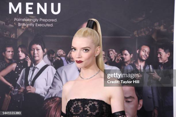 Anya Taylor-Joy attends the New York premiere of "The Menu" at AMC Lincoln Square Theater on November 14, 2022 in New York City.