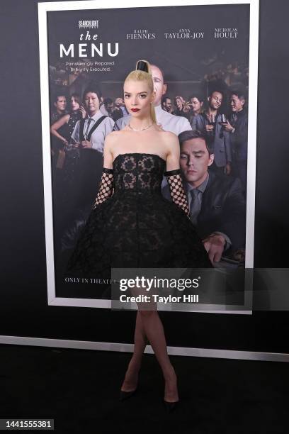 Anya Taylor-Joy attends the New York premiere of "The Menu" at AMC Lincoln Square Theater on November 14, 2022 in New York City.