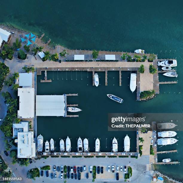 marina in isla morada - florida keys, drone point of view - aircraft point of view stock pictures, royalty-free photos & images