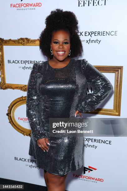 Amber Riley attends "The Black Beauty Effect" Red Carpet premiere, presented by Black Experience on Xfinity at Regal LA Live on November 14, 2022 in...