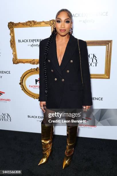 Brooke Valentine attends "The Black Beauty Effect" Red Carpet premiere, presented by Black Experience on Xfinity at Regal LA Live on November 14,...