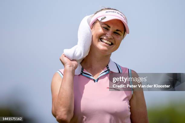 Carly Booth of Scotland on the third hole during the Aramco Team Series at Thai Country Club on May 13, 2022 in Chachoengsao, Thailand.