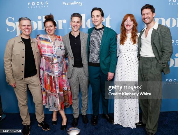 Producer Michael Ausiello, producer Jordana Mollick, producer Todd Spiewak, Jim Parsons, producer Alison Mo Massey, and Ben Aldridge attend the...