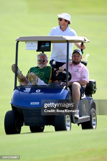 Shane Lowry of Ireland looks on during the DP World Tour Championship - Rolex Pro-AM prior to the DP World Tour Championship on the Earth Course at...