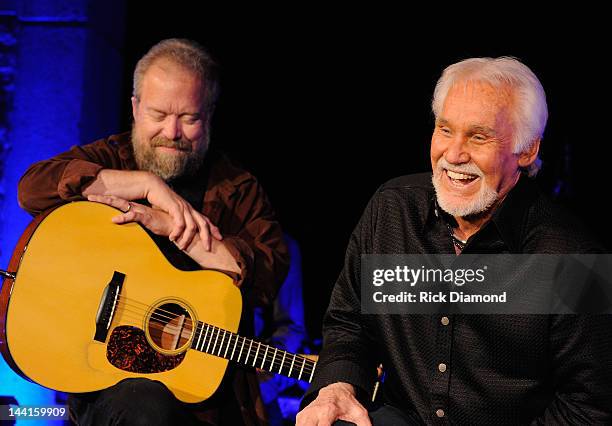 Singers/Songwriters Don Schlitz and Kenny Rogers perform at the Country Music Hall Of Fame And Museum's in the Ford Theater as part of Kenny's...