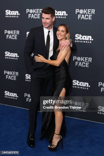 Liam Hemsworth and Elsa Pataky attend the Australian Premiere of Poker Face at Hoyts Entertainment Quarter on November 15, 2022 in Sydney, Australia.