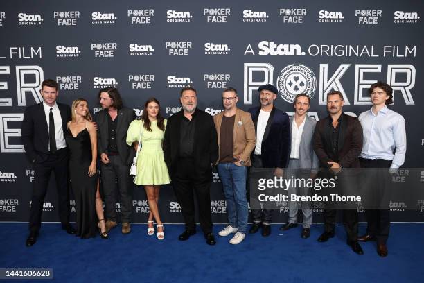 Liam Hemsworth, Elsa Pataky, Molly Grace, Russell Crowe, Matt Nable, Steve Bastoni, Benedict Hardie, Daniel MacPherson attend the Australian Premiere...